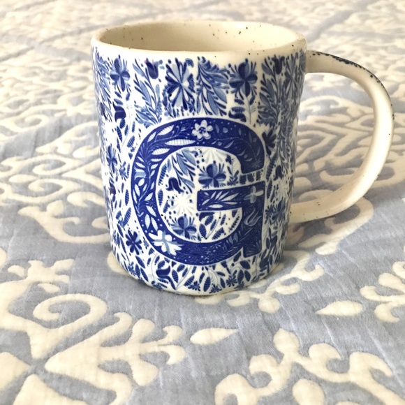 Anthropologie Folksong Monogram Mug G - Picture 2 of 6